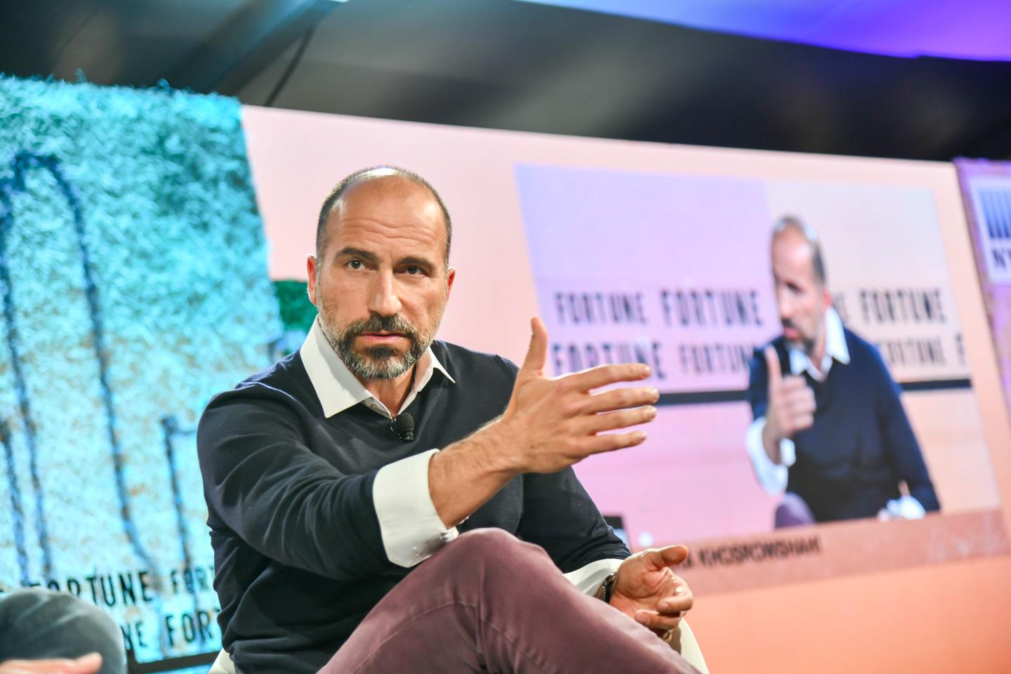 Uber CEO Dara Khosrowshahi speaking at Fortune Brainstorm Tech 2018 in Aspen, Colo.