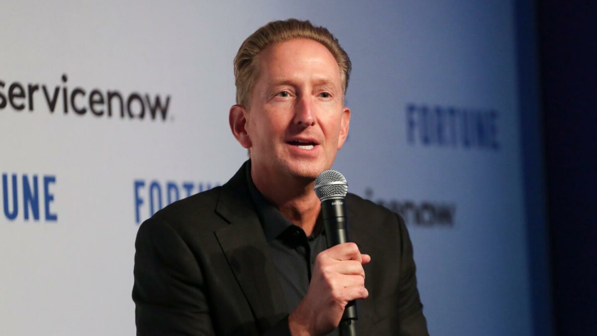 Ewout Steenbergen, EVP and CFO of Booking Holdings, speaks during the Fortune AIQ Summit on Oct. 1, 2026 at the New York Stock Exchange.