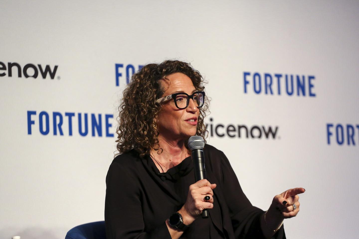 Futurist Amy Webb speaking at the Fortune AIQ Summit.