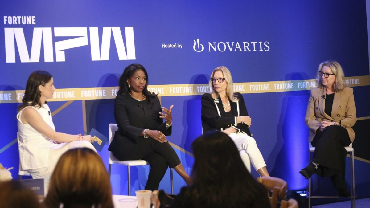 From left: Ellie Austin, host, Fortune Daily; Reshema Kemps-Polanco, chief commercial officer, US, Novartis; Paula Schneider, CEO, Institute Advancing Women’s Health; Wendy Barnes, president and CEO GoodRx