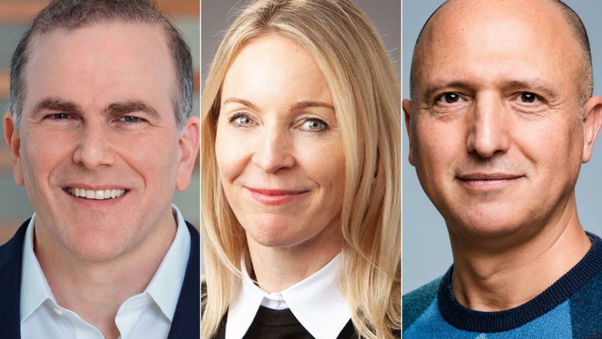 From left, Compass CTO Shay Artzi; Cigna Group Chief Data, Digital and AI Officer Katya Andresen; and Dropbox CTO Ali Dasdan.