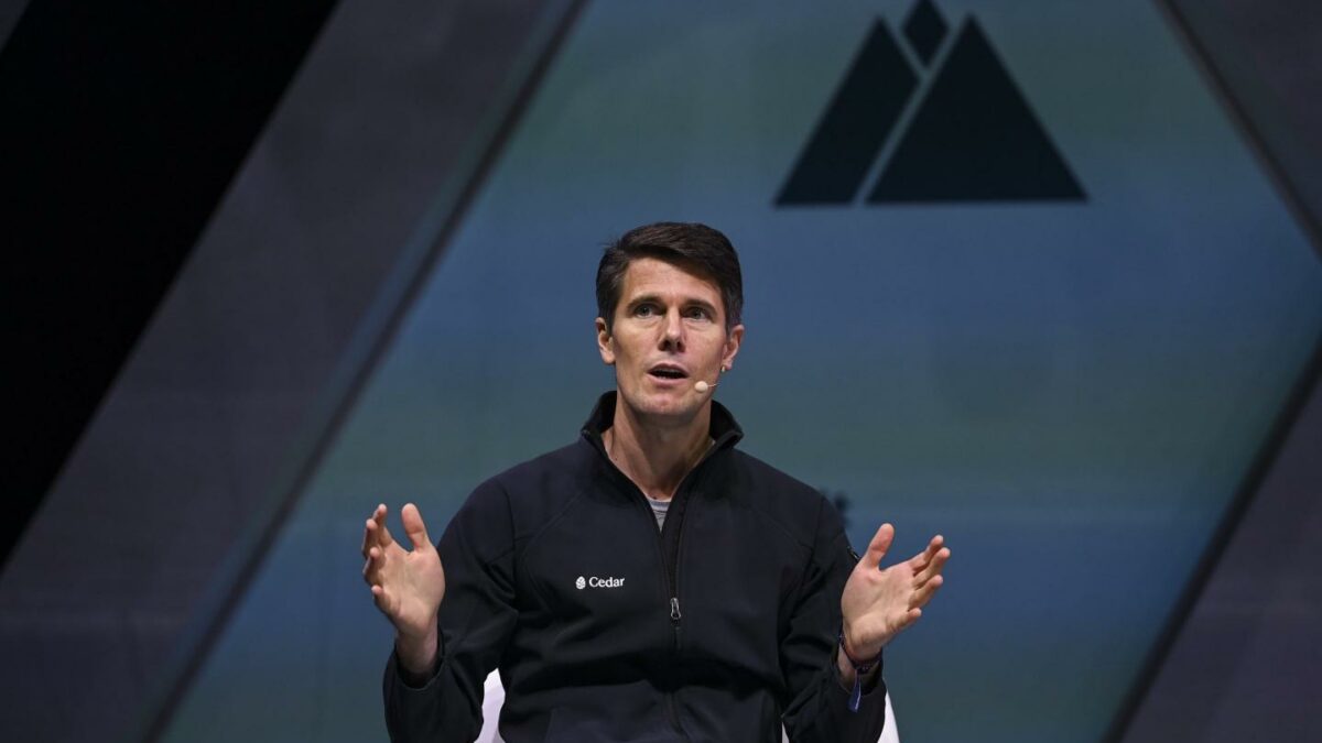 Florian Otto on stage at Web Summit 2021.