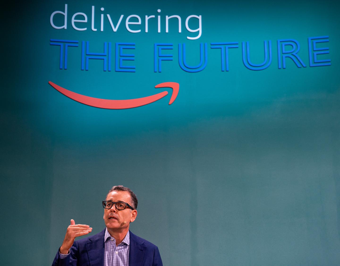 gettyimages-2176932318 Amazon retail chief Doug Herrington in Mt. Juliet, Tennessee, on October 9, 2024. (Photo: Seth Herald/AFP/Getty Images)