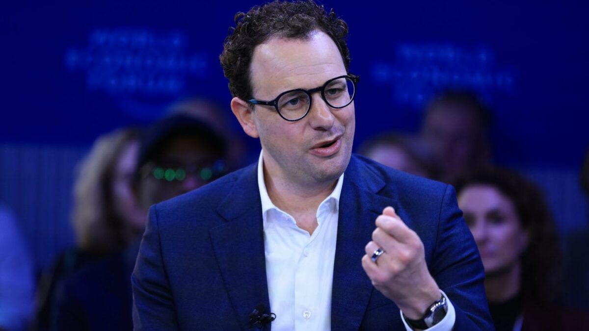 Dario Amodei, co-founder and chief executive officer of Anthropic, during the World Economic Forum (WEF) in Davos, Switzerland, on Tuesday, Jan. 20, 2026.