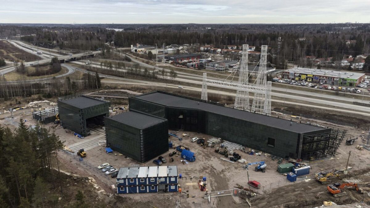The construction site for a Microsoft data center and a Fortum Oyj heat recovery facility in Espoo, Finland.
