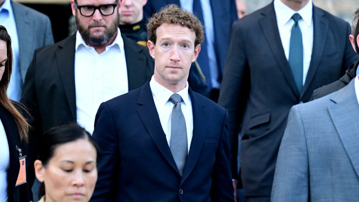 Meta CEO Mark Zuckerberg leaves the Los Angeles Superior Court after testifying.