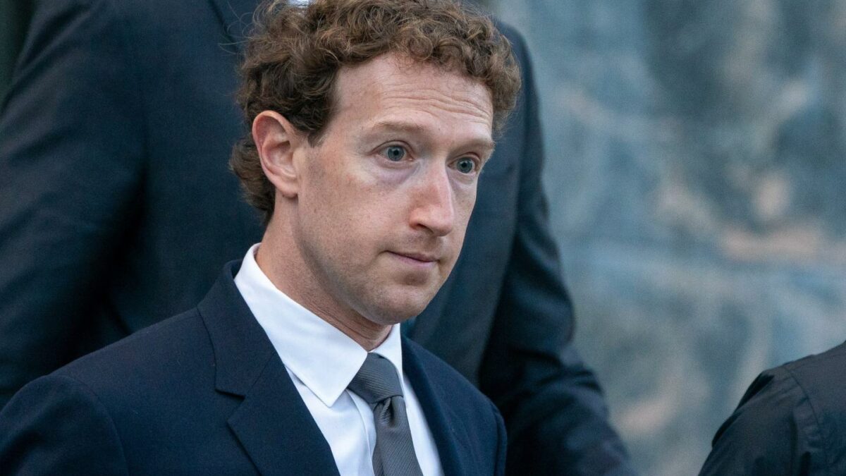 Mark Zuckerberg, chief executive officer of Meta Platforms Inc., exits Los Angeles Superior Court in Los Angeles, California, US.