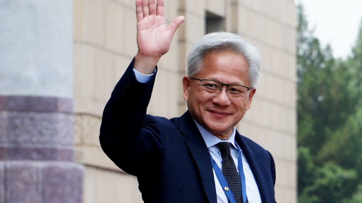 Jensen Huang waving