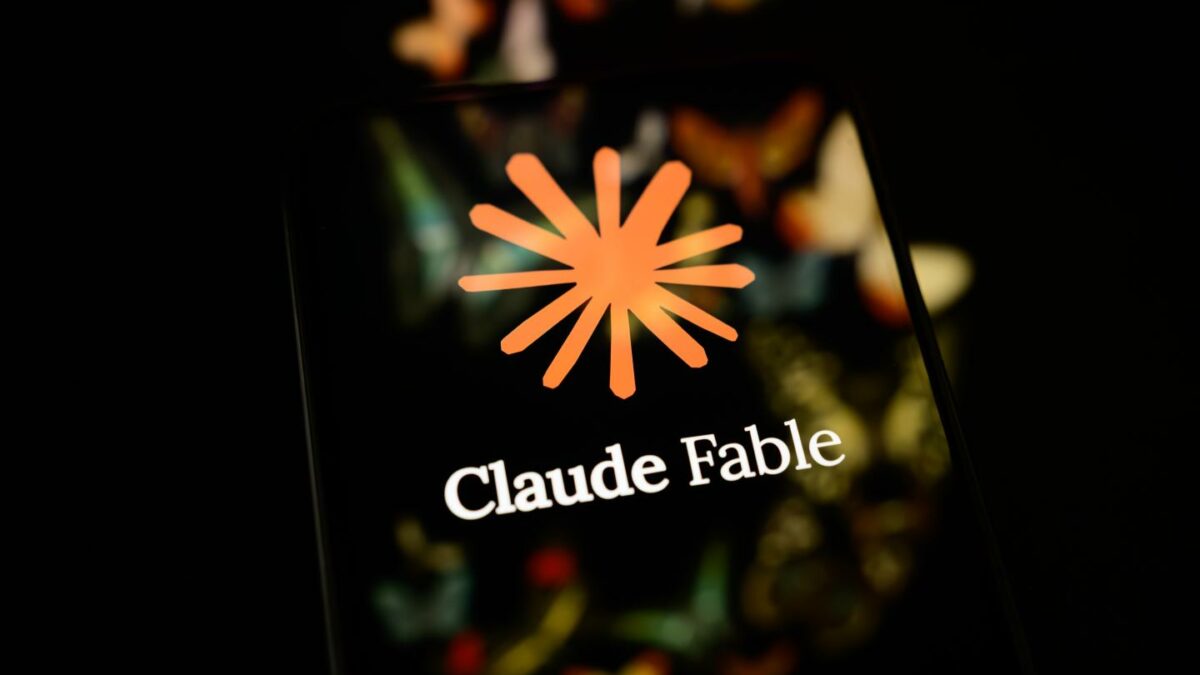 The Anthropic Claude Fable logo is displayed on the screen of a smartphone on June 10, 2026. (Photo illustration: Samuel Boivin/NurPhoto/Getty Images)