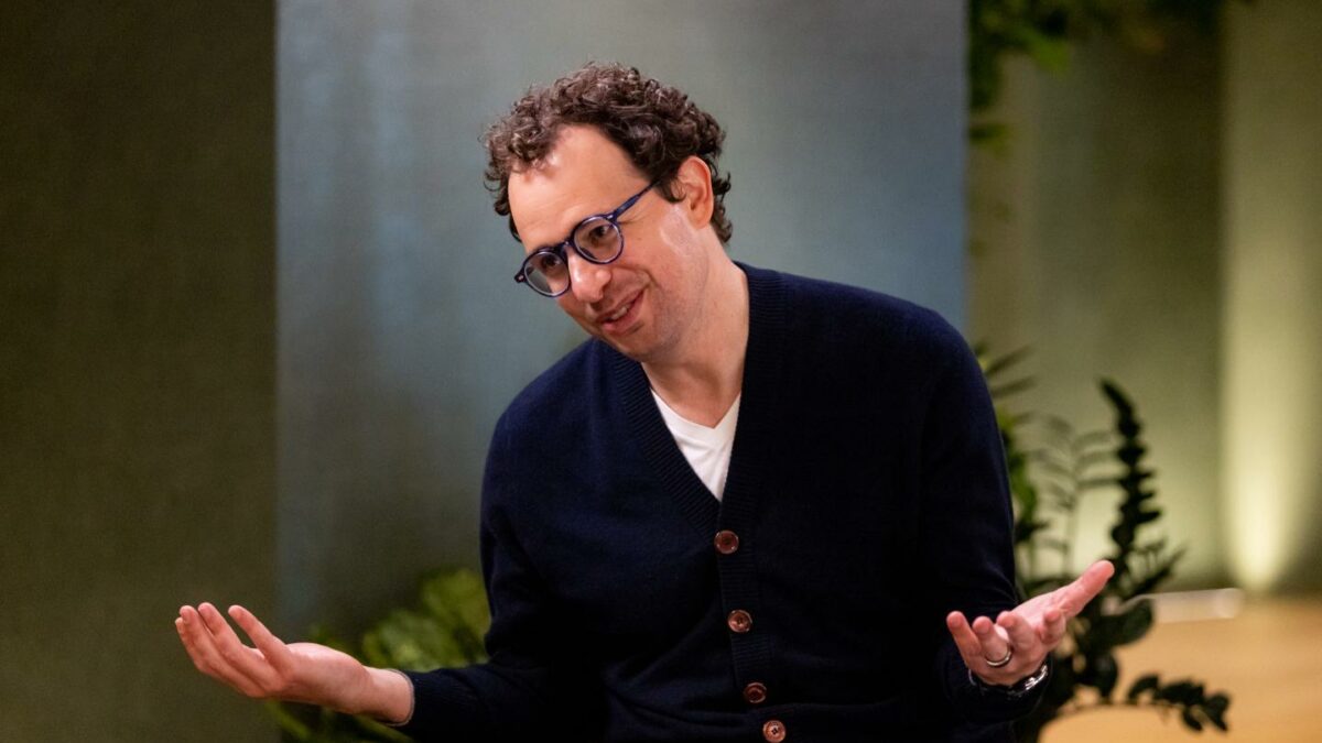 Dario Amodei, co-founder and chief executive officer of Anthropic, during an interview on "The Circuit with Emily Chang" at Anthropic's headquarters in San Francisco, California, US, on Thursday, April 30, 2026.