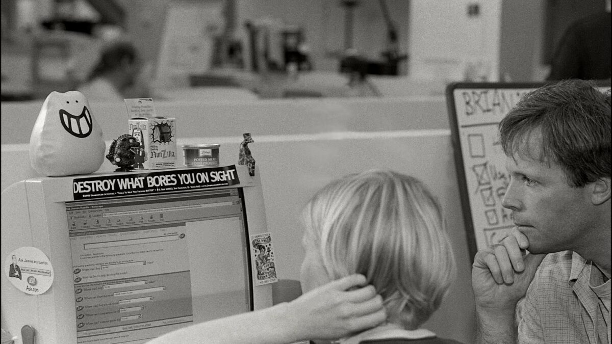 Employees at the Ask Jeeves office in Oakland, California in 1999.