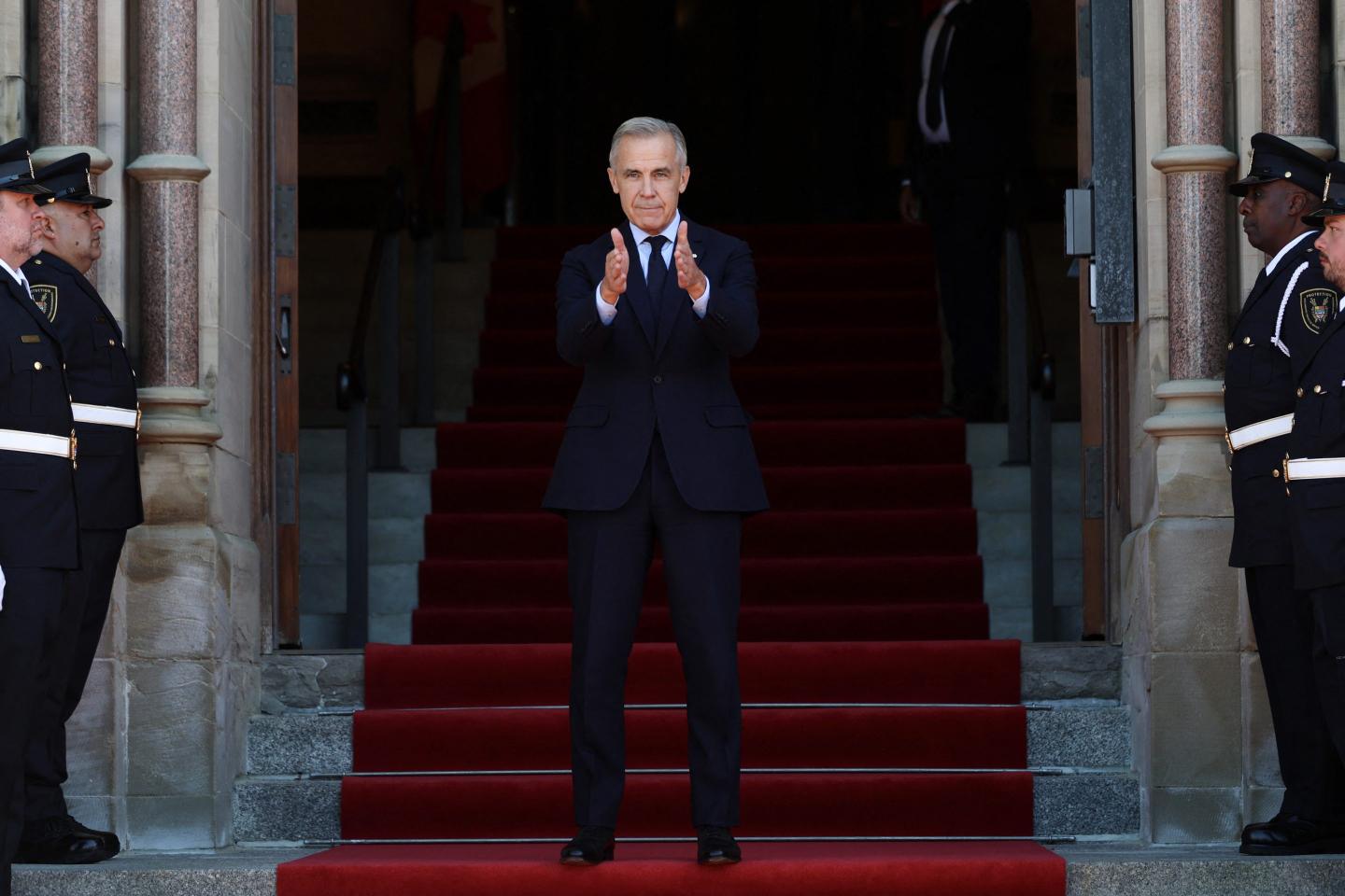 Canada's Prime Minister Mark Carney before greeting Vietnamese President To Lam during a welcoming ceremony at the Parliament of Canada September 24, 2026 in Ottawa, Canada.