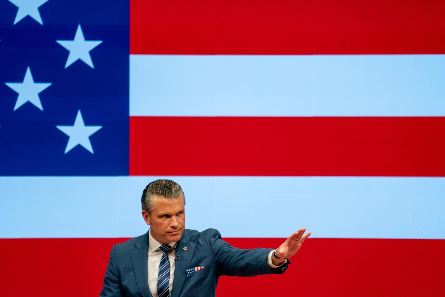 gettyimages-2297413822 Pete Hegseth, US secretary of defense, during an address at Marine Corps Base Quantico in Quantico, Virginia, on Sept. 30, 2026. (Photo: Stefani Reynolds/Bloomberg/Getty Images)