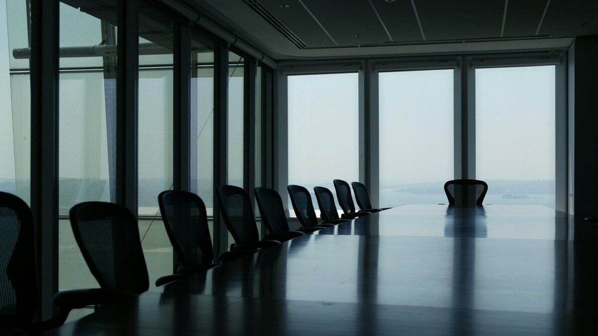 An empty conference room.