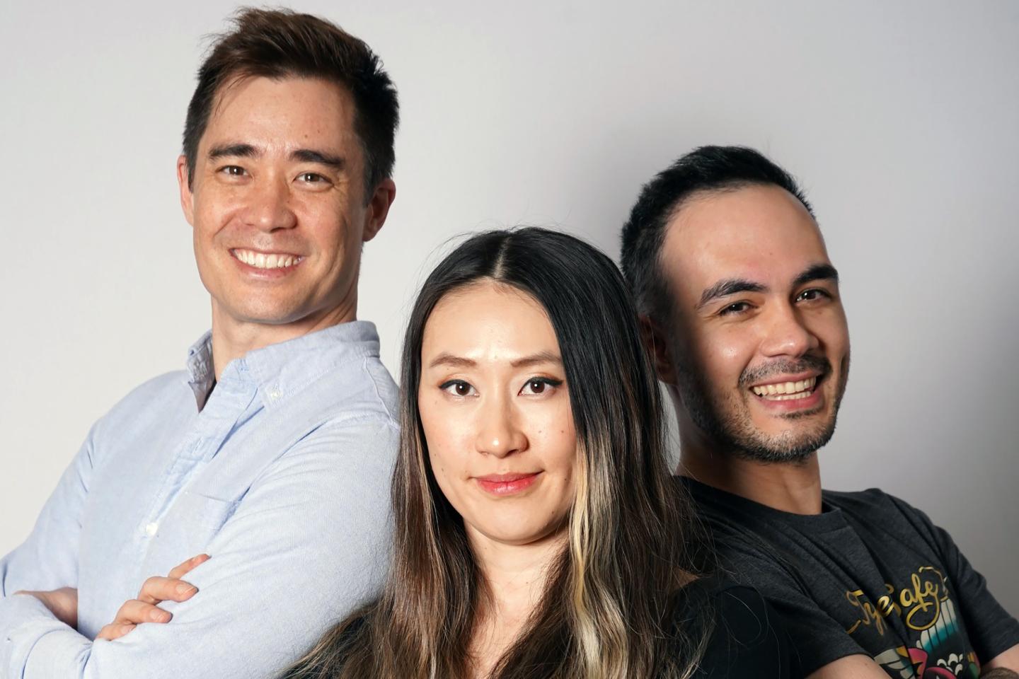 TypeSafe cofounders Erik Gafni (left), Sasha Sheng (center), and Diogo Almeida